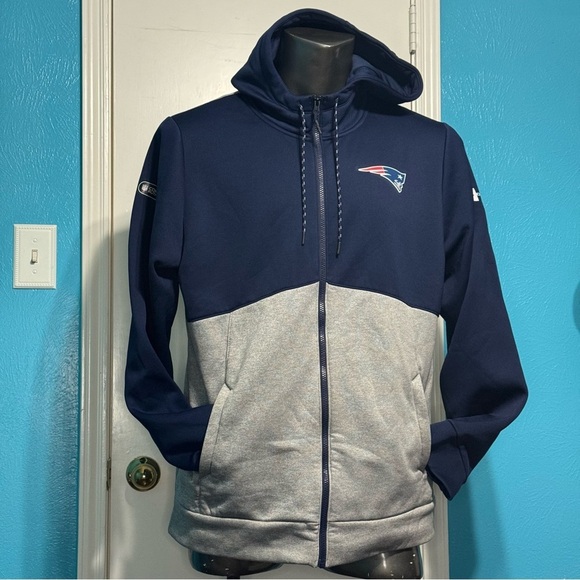 UNDER ARMOUR NFL Combine Authentic New England Patriots Navy full zip hoodie XL - Picture 2 of 13